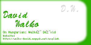 david walko business card